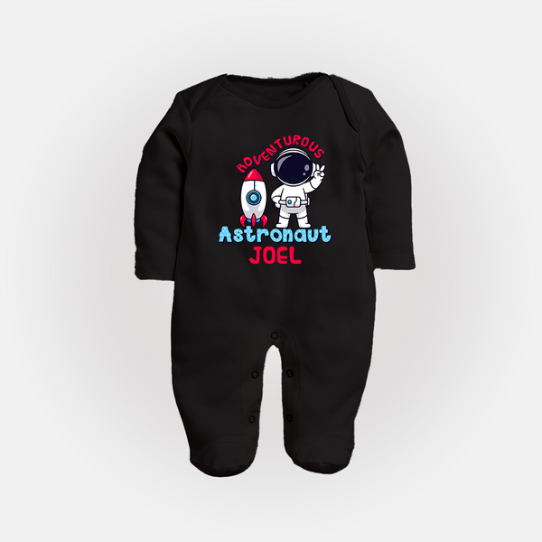 Future Astronaut Sleep Suit | Personalized Sleep Suit for Babies - BLACK - New Born (Chest 7.5")