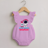 Future Astronaut Romper Frock | Personalized Romper Frock for Babies - BABY PINK - 0 - 3 Months Old (Chest 19")