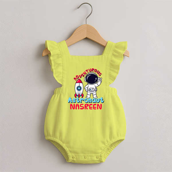 Future Astronaut Romper Frock | Personalized Romper Frock for Babies - PASTEL YELLOW - 0 - 3 Months Old (Chest 19")
