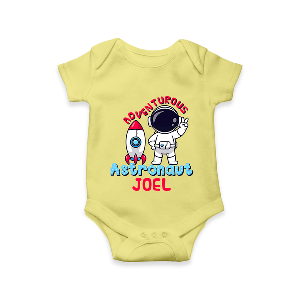 Future Astronaut Romper / Onesie | Personalized Romper / Onesie for Babies - PASTEL YELLOW - New Born (Chest 14")