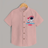 Future Astronaut Shirt | Personalized Shirt for Babies - PEACH - 0 - 6 Months Old (Chest 23")