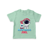 Future Astronaut T-Shirt | Personalized T-Shirt for Babies - MINT GREEN - 0-5 Months Old (Chest 17")