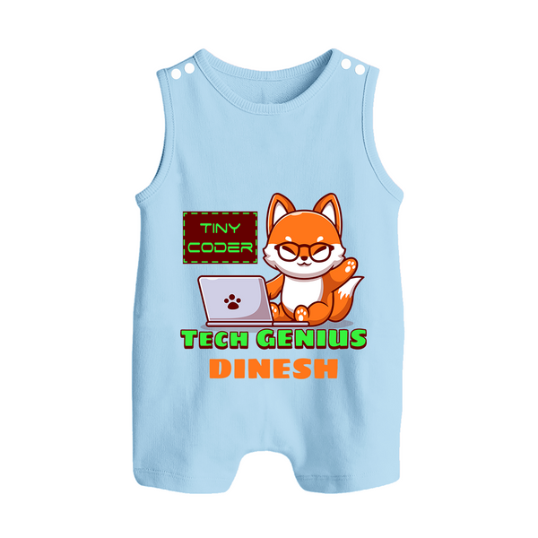 Future Tech Genius Romper Suit | Personalized Romper Suit for Babies - BABY BLUE - 0 - 5 Months Old (Chest 18")