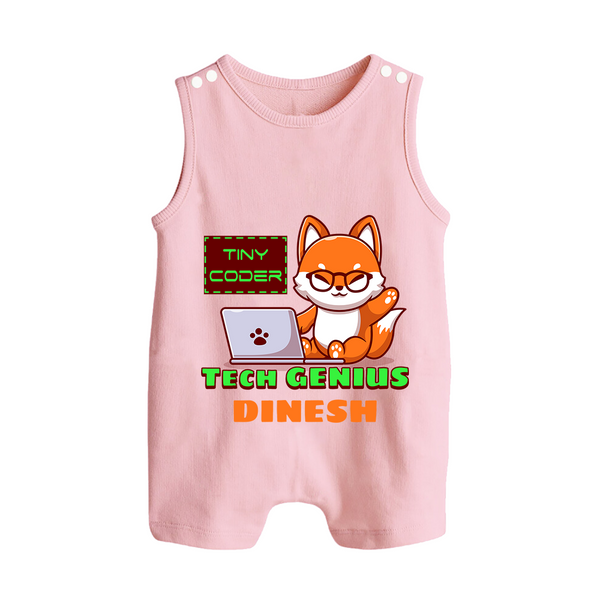 Future Tech Genius Romper Suit | Personalized Romper Suit for Babies - BABY PINK - 0 - 5 Months Old (Chest 18")