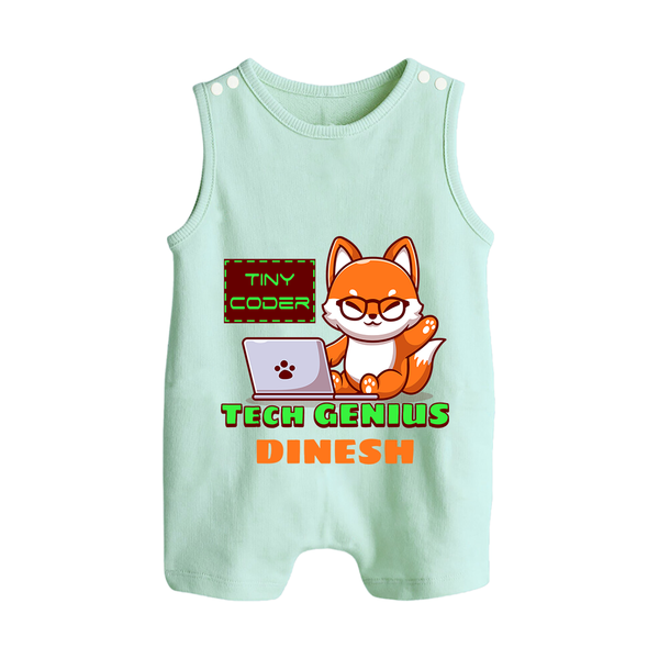 Future Tech Genius Romper Suit | Personalized Romper Suit for Babies - MINT GREEN - 0 - 5 Months Old (Chest 18")