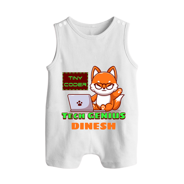 Future Tech Genius Romper Suit | Personalized Romper Suit for Babies - WHITE - 0 - 5 Months Old (Chest 18")