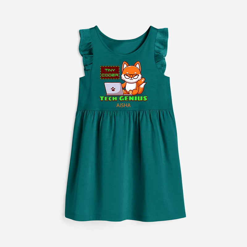 Tech Genius Prodigy Frock - MYRTLE GREEN - 0 - 6 Months Old (Chest 18")