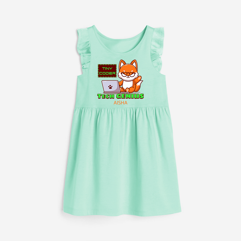 Tech Genius Prodigy Frock - TEAL GREEN - 0 - 6 Months Old (Chest 18")