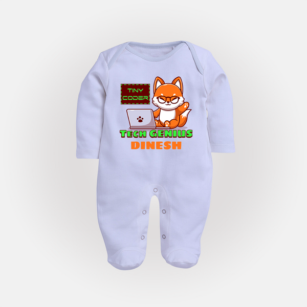 Future Tech Genius Sleep Suit | Personalized Sleep Suit for Babies - BABY BLUE - New Born (Chest 7.5")