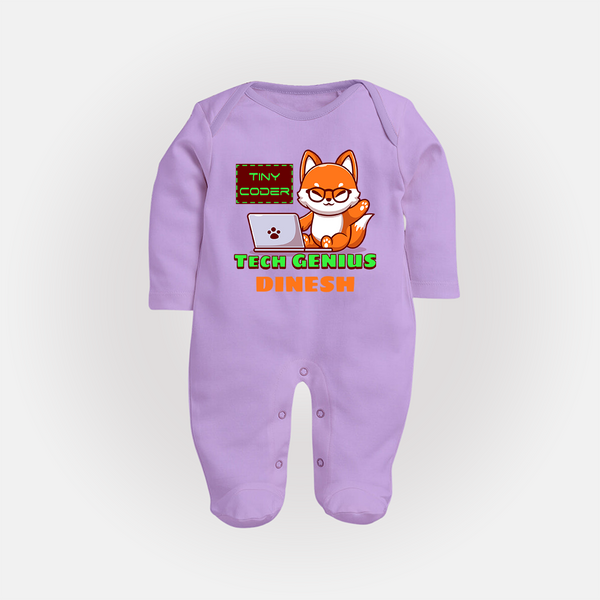Future Tech Genius Sleep Suit | Personalized Sleep Suit for Babies - LILAC - New Born (Chest 7.5")