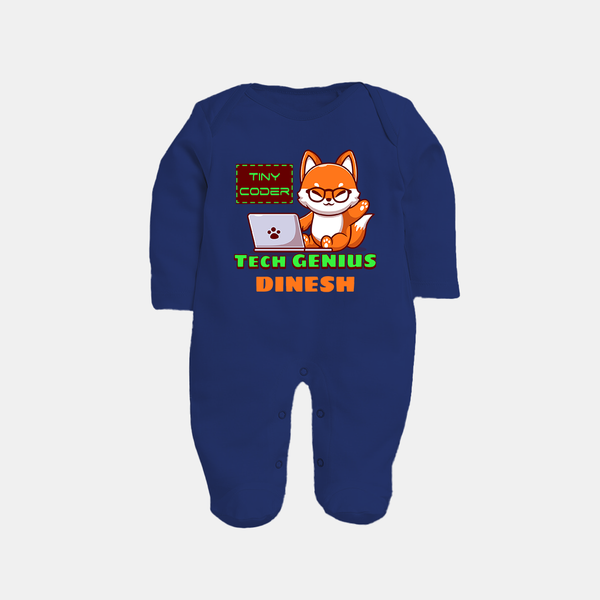 Future Tech Genius Sleep Suit | Personalized Sleep Suit for Babies - NAVY BLUE - New Born (Chest 7.5")