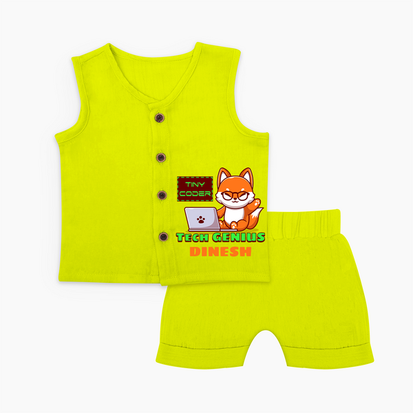 Future Tech Genius Jabla Set | Personalized Jabla Set for Babies - LIME GREEN - 0 - 3 Months Old (Chest 9.8")