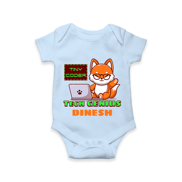 Future Tech Genius Romper / Onesie | Personalized Romper / Onesie for Babies - BABY BLUE - New Born (Chest 14")