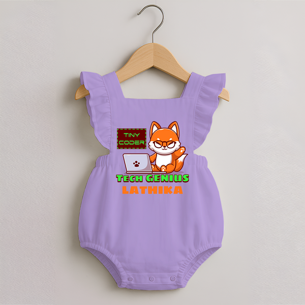 Future Tech Genius Romper Frock | Personalized Romper Frock for Babies - LILAC - 0 - 3 Months Old (Chest 19")