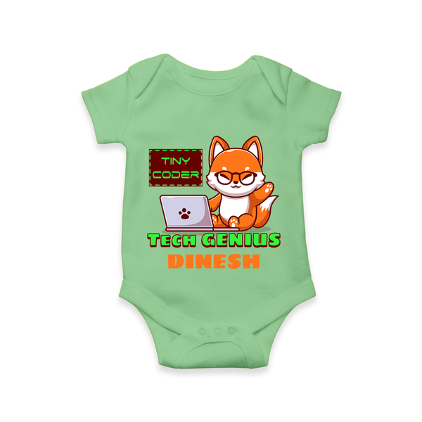 Future Tech Genius Romper / Onesie | Personalized Romper / Onesie for Babies - GREEN - New Born (Chest 14")