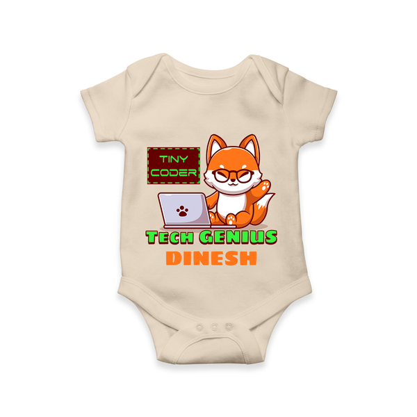 Future Tech Genius Romper / Onesie | Personalized Romper / Onesie for Babies - IVORY - New Born (Chest 14")