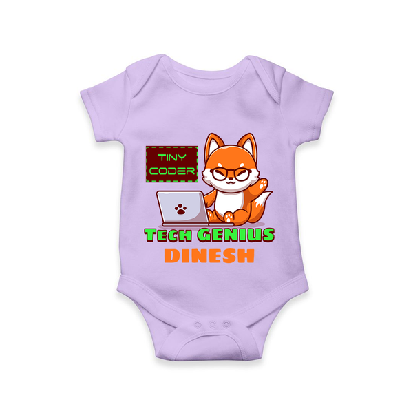 Future Tech Genius Romper / Onesie | Personalized Romper / Onesie for Babies - LILAC - New Born (Chest 14")
