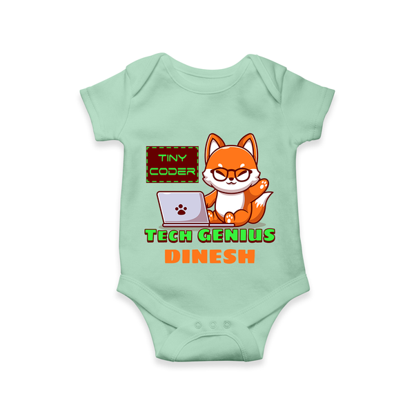 Future Tech Genius Romper / Onesie | Personalized Romper / Onesie for Babies - MINT GREEN - New Born (Chest 14")