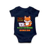 Future Tech Genius Romper / Onesie | Personalized Romper / Onesie for Babies - NAVY BLUE - New Born (Chest 14")
