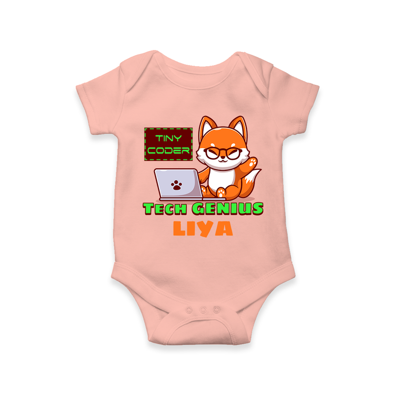 Tech Genius Prodigy Onesie - PEACH - 0 - 3 Months Old (Chest 16")