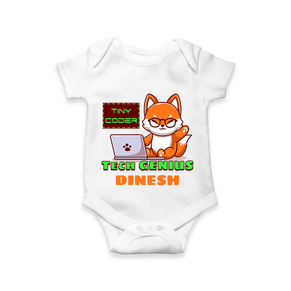 Future Tech Genius Romper / Onesie | Personalized Romper / Onesie for Babies - WHITE - New Born (Chest 14")