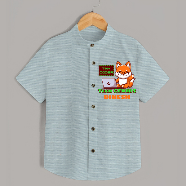 Future Tech Genius Shirt | Personalized Shirt for Babies - ARCTIC BLUE - 0 - 6 Months Old (Chest 23")