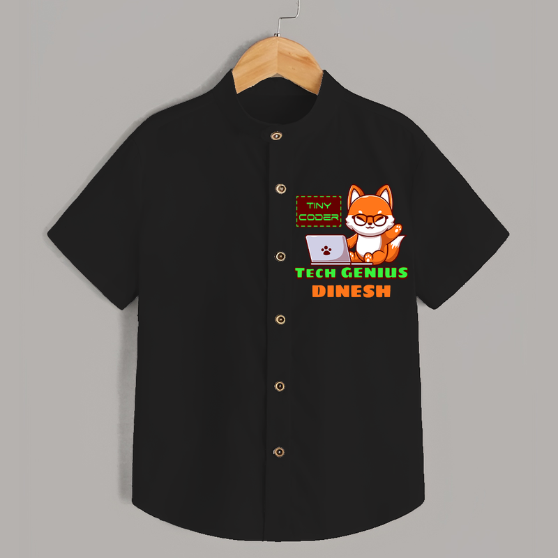 Future Tech Genius Shirt | Personalized Shirt for Babies - BLACK - 0 - 6 Months Old (Chest 23")