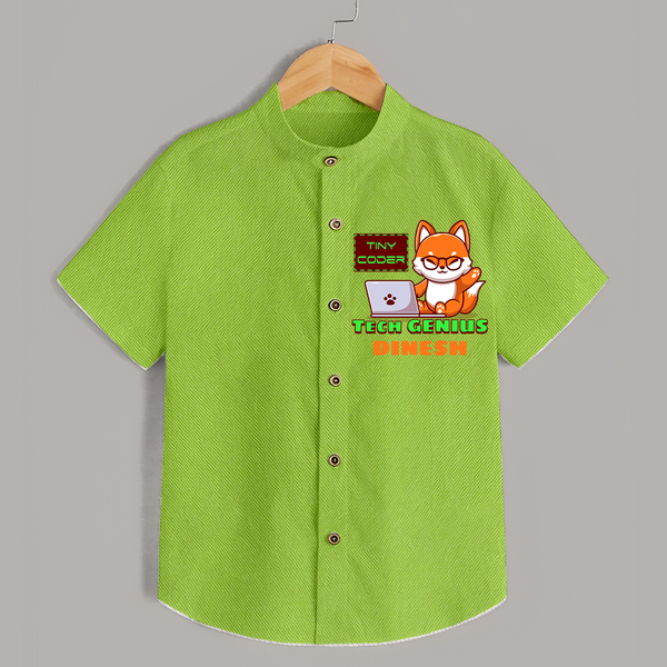 Future Tech Genius Shirt | Personalized Shirt for Babies - LIME GREEN - 0 - 6 Months Old (Chest 23")