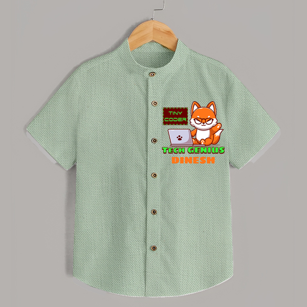 Future Tech Genius Shirt | Personalized Shirt for Babies - MINT GREEN - 0 - 6 Months Old (Chest 23")