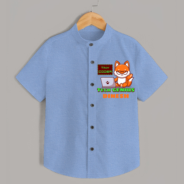 Future Tech Genius Shirt | Personalized Shirt for Babies - SKY BLUE - 0 - 6 Months Old (Chest 23")