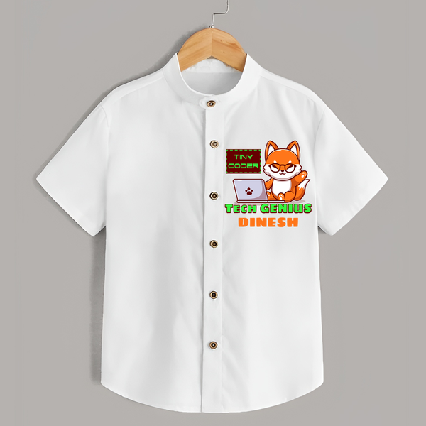 Future Tech Genius Shirt | Personalized Shirt for Babies - WHITE - 0 - 6 Months Old (Chest 23")