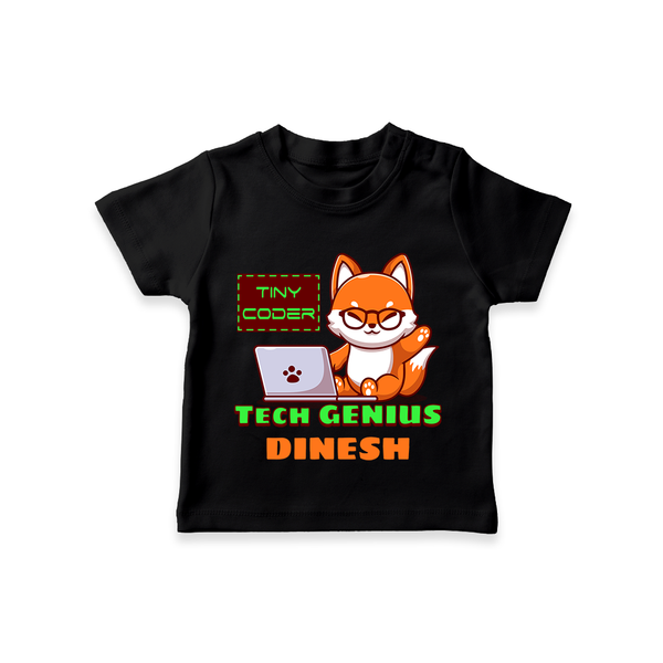 Future Tech Genius T-Shirt | Personalized T-Shirt for Babies - BLACK - 0-5 Months Old (Chest 17")