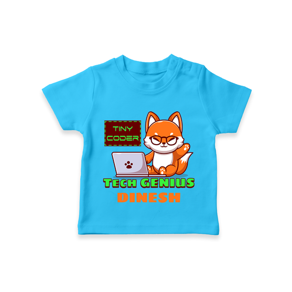 Future Tech Genius T-Shirt | Personalized T-Shirt for Babies - SKY BLUE - 0-5 Months Old (Chest 17")