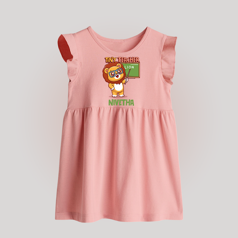 Future Tiny Teacher Baby Frock | Personalized Baby Frock for Babies - BABY PINK - 0 - 3 Months Old (Chest 17")