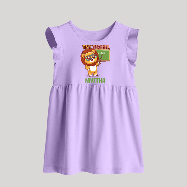 Future Tiny Teacher Baby Frock | Personalized Baby Frock for Babies - LILAC - 0 - 3 Months Old (Chest 17")