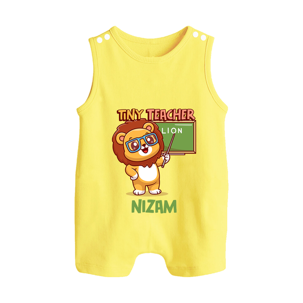 Future Tiny Teacher Romper Suit | Personalized Romper Suit for Babies - PASTEL YELLOW - 0 - 5 Months Old (Chest 18")