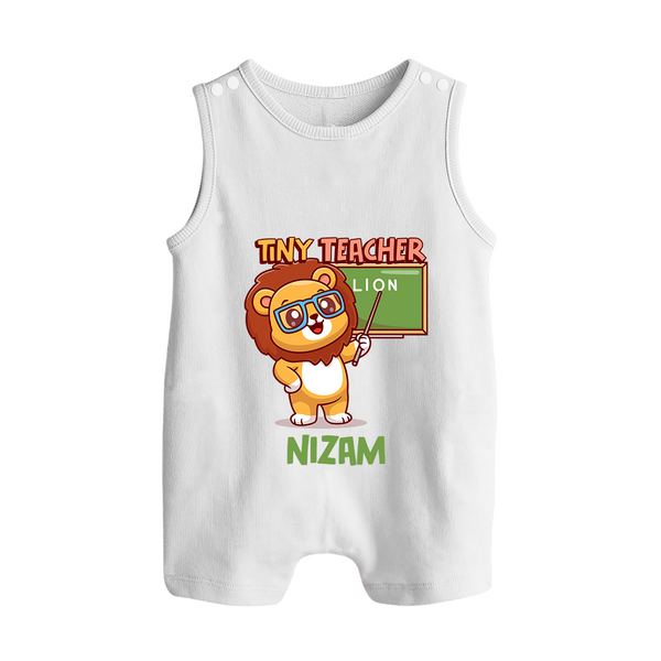 Future Tiny Teacher Romper Suit | Personalized Romper Suit for Babies - WHITE - 0 - 5 Months Old (Chest 18")