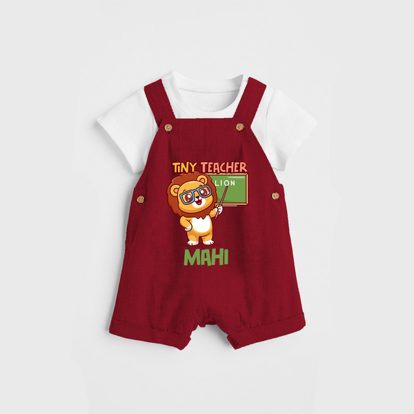 Tiny Teacher Scholar Dungaree - RED - 0 - 3 Months Old (Chest 17")