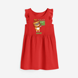 Tiny Teacher Scholar Frock - RED - 0 - 6 Months Old (Chest 18")