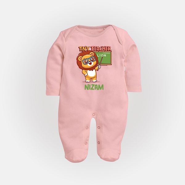 Future Tiny Teacher Sleep Suit | Personalized Sleep Suit for Babies - BABY PINK - New Born (Chest 7.5")