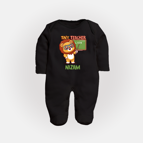Future Tiny Teacher Sleep Suit | Personalized Sleep Suit for Babies - BLACK - New Born (Chest 7.5")