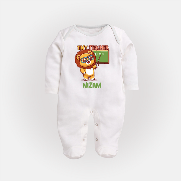 Future Tiny Teacher Sleep Suit | Personalized Sleep Suit for Babies - WHITE - New Born (Chest 7.5")