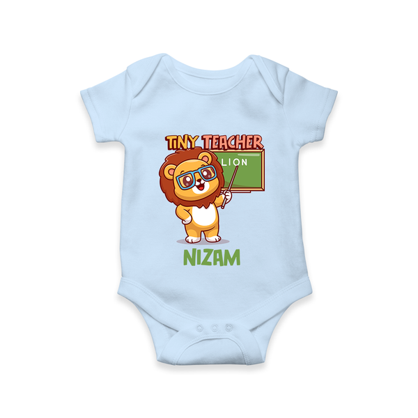 Future Tiny Teacher Romper / Onesie | Personalized Romper / Onesie for Babies - BABY BLUE - New Born (Chest 14")