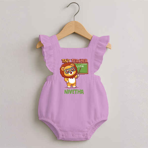 Future Tiny Teacher Romper Frock | Personalized Romper Frock for Babies - BABY PINK - 0 - 3 Months Old (Chest 19")