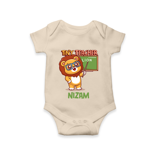 Future Tiny Teacher Romper / Onesie | Personalized Romper / Onesie for Babies - IVORY - New Born (Chest 14")