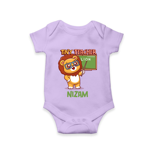 Future Tiny Teacher Romper / Onesie | Personalized Romper / Onesie for Babies - LILAC - New Born (Chest 14")