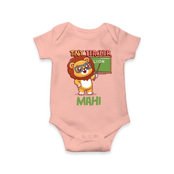 Tiny Teacher Scholar Onesie - PEACH - 0 - 3 Months Old (Chest 16")