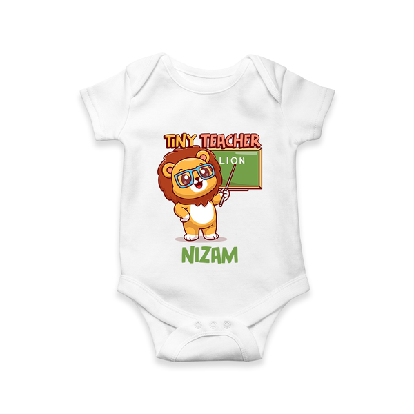Future Tiny Teacher Romper / Onesie | Personalized Romper / Onesie for Babies - WHITE - New Born (Chest 14")
