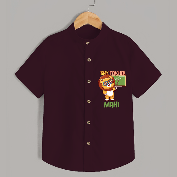 Tiny Teacher Scholar Shirt - MAROON - 0 - 6 Months Old (Chest 21")