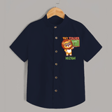 Future Tiny Teacher Shirt | Personalized Shirt for Babies - NAVY BLUE - 0 - 6 Months Old (Chest 23")